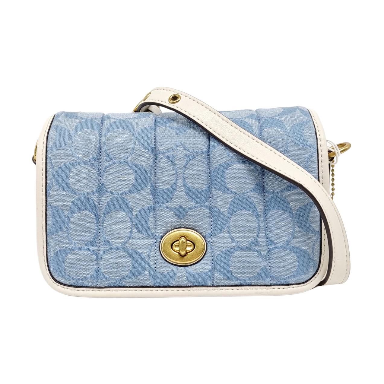 [Pre-Owned] Dinky 18 Chambray Classic Monogram Quilted Canvas And Leather Chain Crossbody Bag - Excellent #1PWZSK0 ONE SIZE
