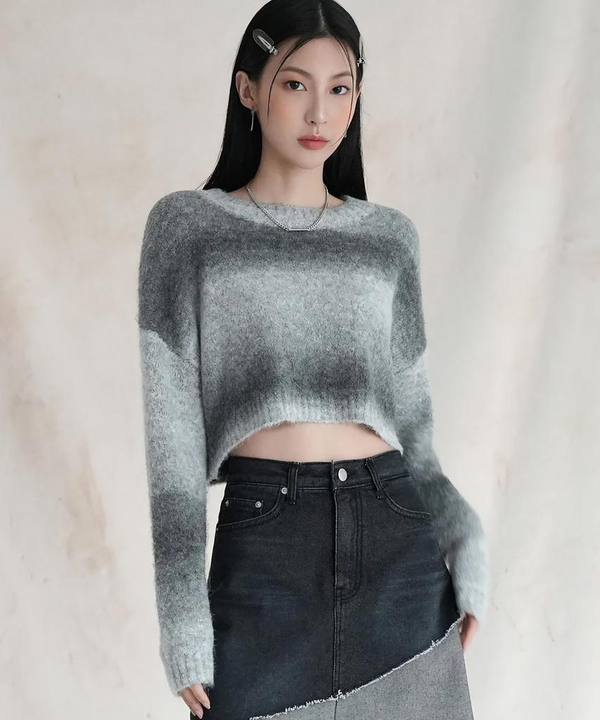 AVANDRESS Wool Gradation Crop Knit - 3Col