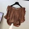 2025 Women's Sweet Chiffon T-Shirt: Flattering Summer Style, Versatile Short-Sleeve for Plus-Size Fashion.