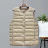 New Women Vintage Sleeveless Puffer Jacket Spring Winter Female White Duck Down Ultra Lightweight Packable Warm Down Liner Vest