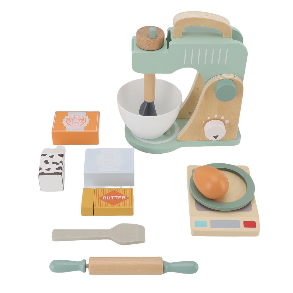 Holzmixer Spielset Backmixer Spielzeug Spielküchenzubehör für Kleinkinder Rollenspiel