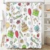 Colorful Happy Birthday Shower Curtain for Bathroom Decor Perfect Gift Idea for Party Supplies