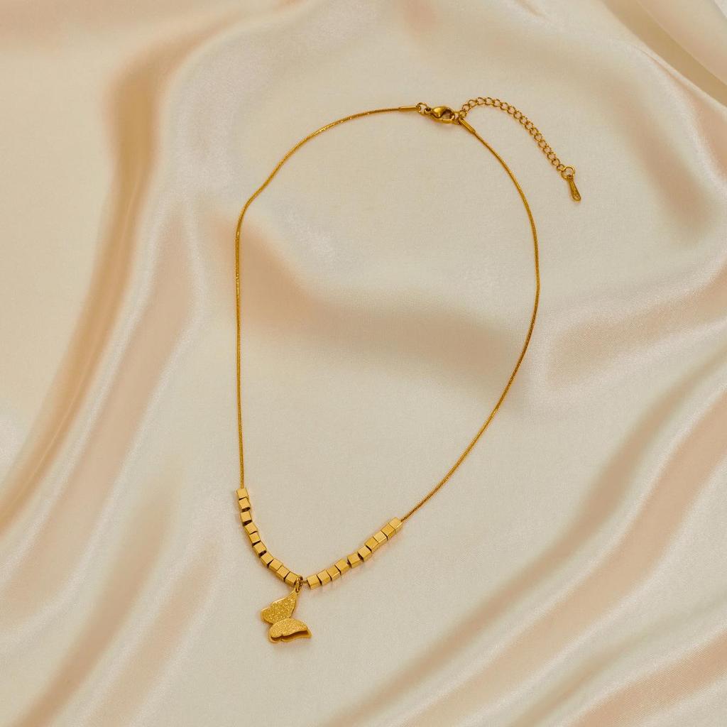 Stainless Steel Women's Jewelry Set: Non-Fading Necklace, Earrings, and Ring - Trendy Fashion Accessories