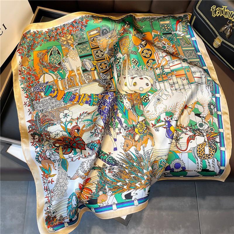 Mulberry Silk Scarf Female Street Flower Decorative 53x53cm