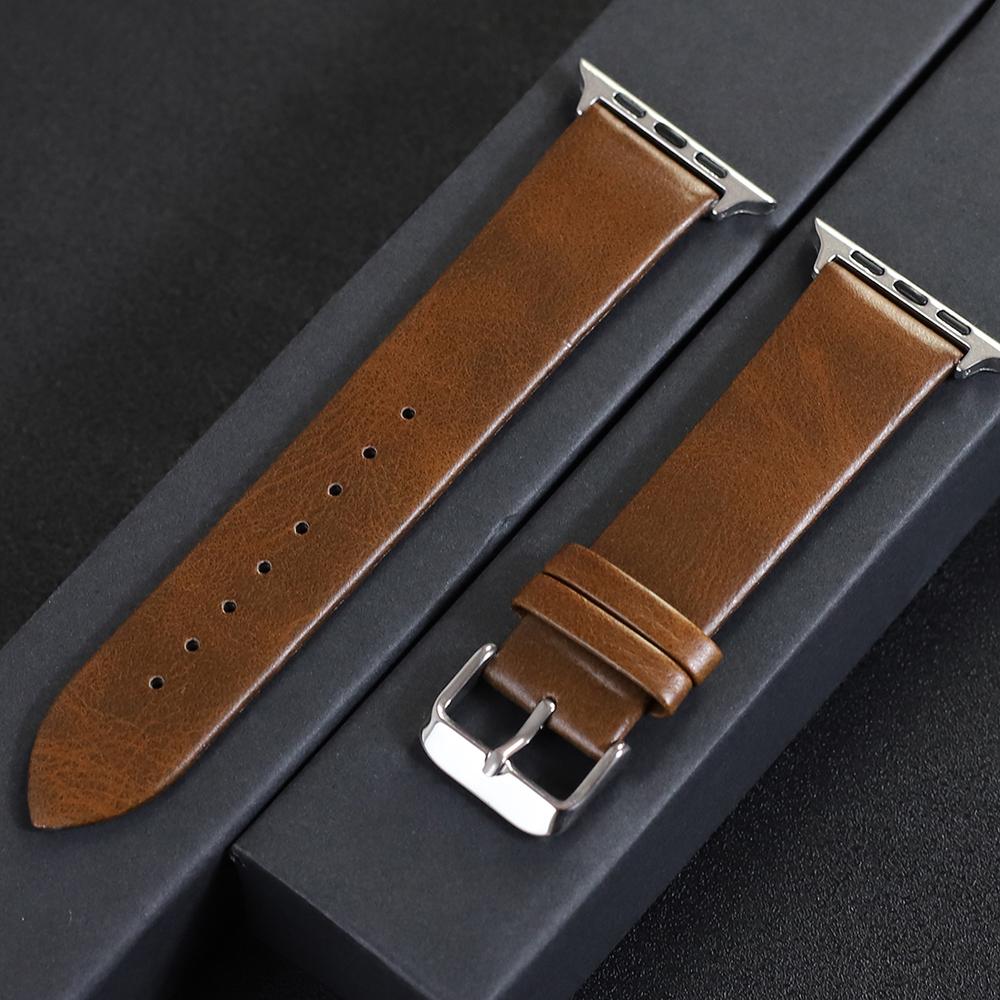 Leather Strap for Apple Watch Band 45mm 41mm 44mm 40mm 42mm 38mm 49mm Man Woman Bracelet for Iwatch 9 8 7 6 5 4 SE Ultra 2