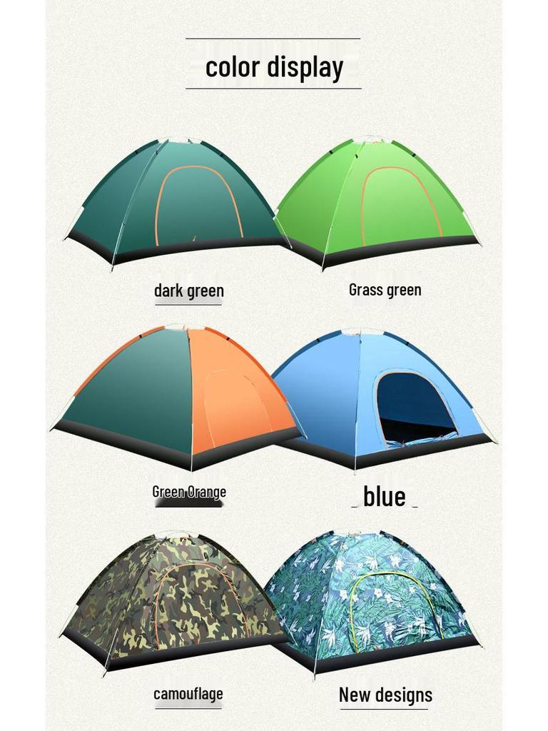 Fully Automatic Portable 3-4 Person Folding Camping Tent - Quick Open Beach Setup.