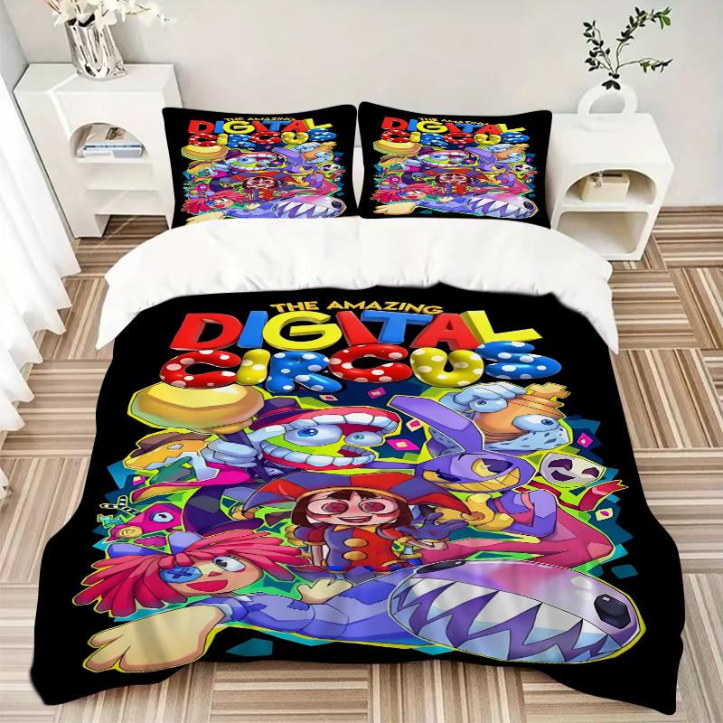 3 Pezzi Set Biancheria da Letto Digital Circus Per Tutte le Misure Nuova Coperta per Letto Stampata in 3D Piumone Copripiumino Federa Decorazione Camera da Letto