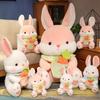 Kawaii Rabbit Plush Toy Stuffed Animal Bunny Rabbit Hold Carrot Soft Doll Pillow Kids Toys Birthday Christmas Gift for Girl