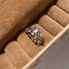 Minimalist Zircon Feather Leaf Open Ring For Elegant Ladies Wear