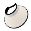 Sun Hat for Women Ice Silk UV Proof Foldable Wide Brim Hollow Top Ponytail Beach Hat for Outdoor Summer