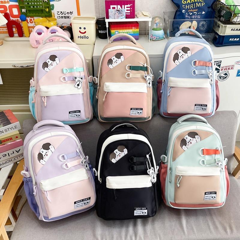 Schoolbag Campus Junior high school student schoolbag College student simple Korean version large capacity computer travel backpack lightweight high