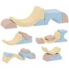 Set of 5 Foam Climbing Blocks, Corduroy Cover, Lightweight, for Building, Crawling, Climbing, Colorful