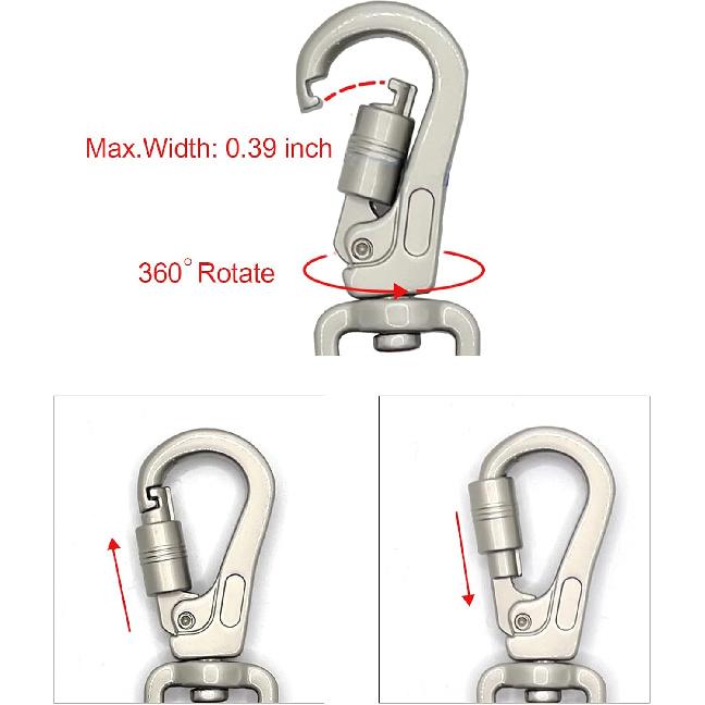 Double Ended Collar Backup Clip for Dog Harnesses, Safety Clip for Prong Collar with Gentle Nylon Webbing for Light Dog