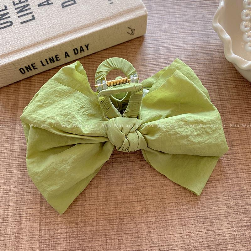 Candy color large bow grab clip Korean shark clip back head plate hairpin hair volume multi hairpin hair claw hair accessories