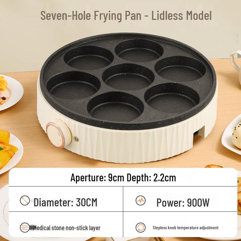 

Commercial Non-Stick Seven-Hole Electric Egg Frying Pan - Automatic Fried Egg & Burger Maker for Breakfast Fried Egg Machine