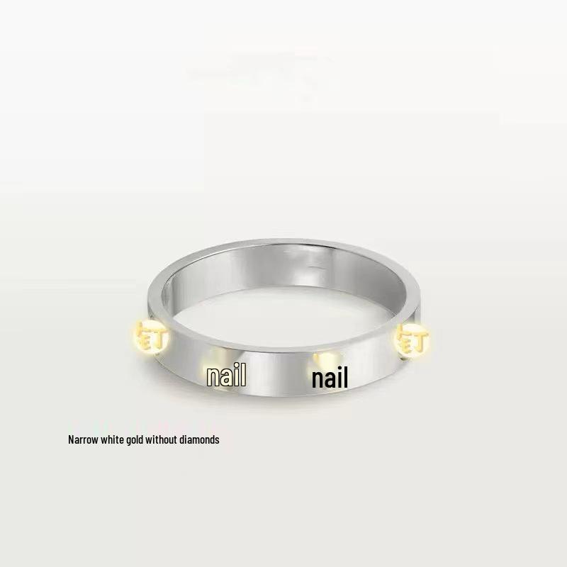 Classic LOVE Ring: 18k Rose Gold Narrow Band - Options with No, Single, Three, or Full Diamonds for Men’s and Women’s Couple Wedding Bands.