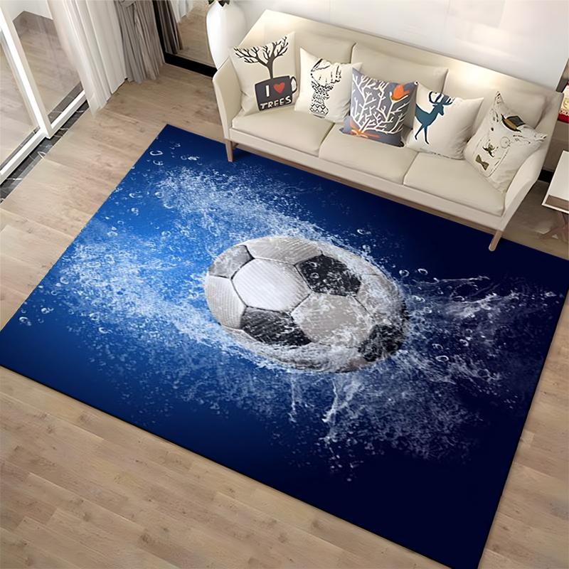 Soccer Ball Splash Design Rug - Non-slip Rug Suitable for Living Room and Bedroom Sofas
