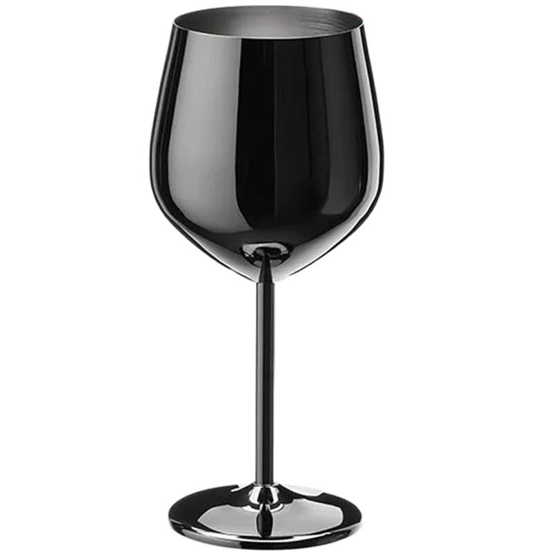 500ml Stainless Steel Wine Glass Goblet 304 Rose Gold Silver Gold Color, Durable Metal Cup for Red Wine Champagne Bar Party