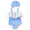 2026 Princess Plaid Quick-Dry One-Piece Swimsuit for Girls