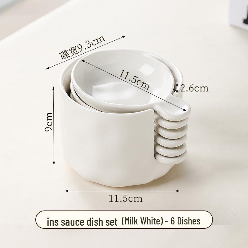 Ceramic Cream-Style Dipping Dish for Seasonings and Sauces