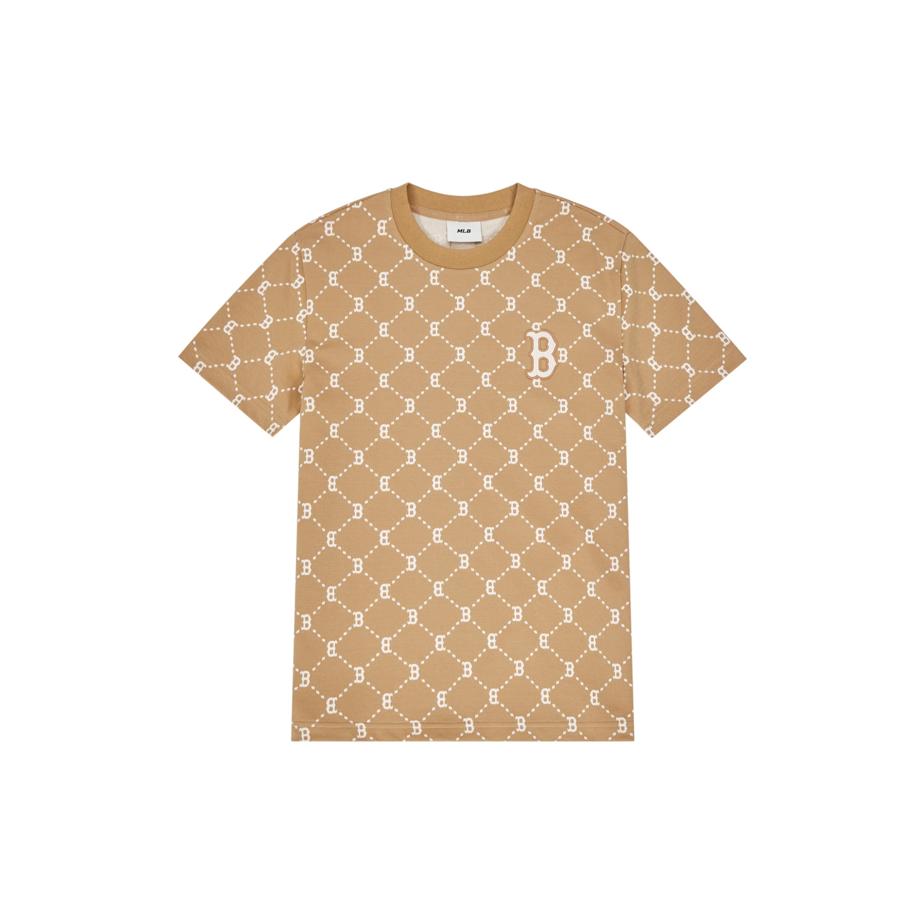 MLB MONOGRAM T Shirt Unisex Light Camel 3ATSM0143-43CAL S