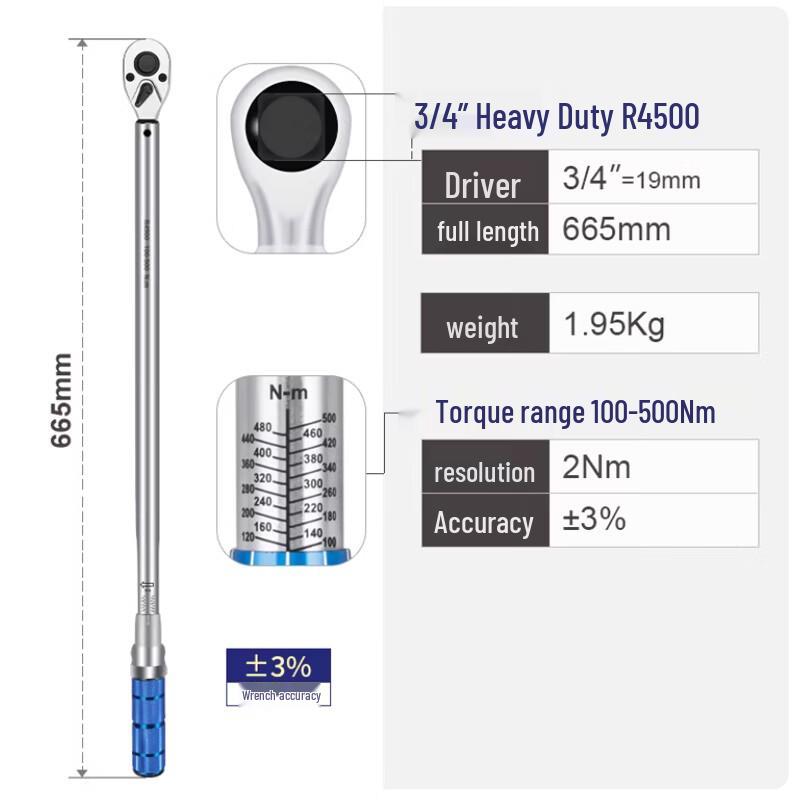 Oukali Preset Adjustable Automotive Torque Wrench