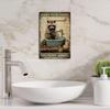 Vintage Raccoon Tin Sign Funny Bathroom Decor 8x12 Inch Rustic Metal Poster Home Bar