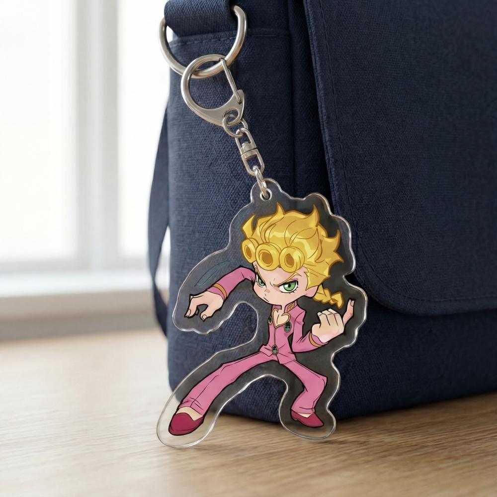 2026 New JoJo Bizarre Adventure Chibi Acrylic Keychain JJBA Jotaro Giorno Jolyne Dio Josuke Bruno Keyring Kawaii Anime Bag Gift