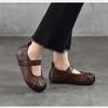 Johnature Echt Leer Zachte Zool Lage Uitsparing Platte Schoenen Comfortabele Ronde Neus Damesschoenen