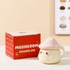 360ml Creative Ceramic Mushroom Coffee Mug with Lid Cute Cartoon Mushroom Decorated Mug Exquisite Afternoon Tea Latte Cup Gifts