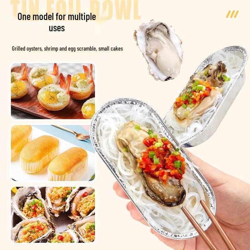 ZISIZ Rectangular Aluminum Foil Oyster Trays
