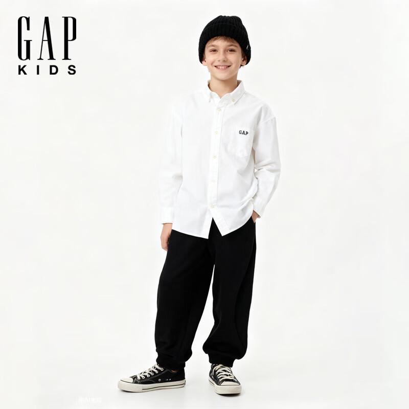Gap Boys  Embroidered Logo Long-Sleeve Shirt L