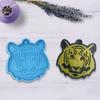 3168 Tiger for Head Keychain Silicone Mold with Hole Keyring Pendant Handmade Valentine's Day Gift Jewelry