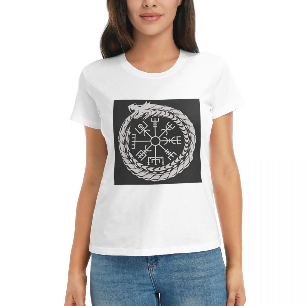 Women TShirt Viking Odin Valknut Runes Summer Short Sleeve Tees Crew Neck Cotton T Shirts Clothes Tops Streetwear