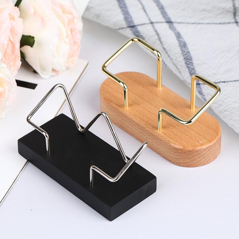 Desk Wooden Business Card Display Stand Wood Business Card Holder For Postcard Holder For Office Home Desktop