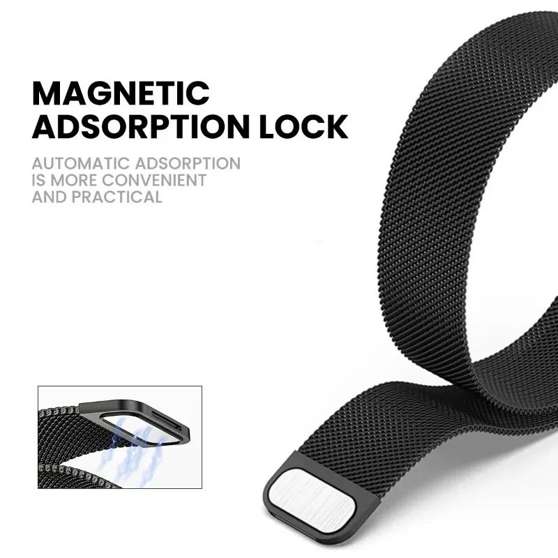Cinturino Metallico per Xiaomi Mi Band 8/9 Pro Braccialetto Smart Magnetico Braccialetto di Ricambio in Acciaio Inossidabile per Redmin Watch 4/5 band
