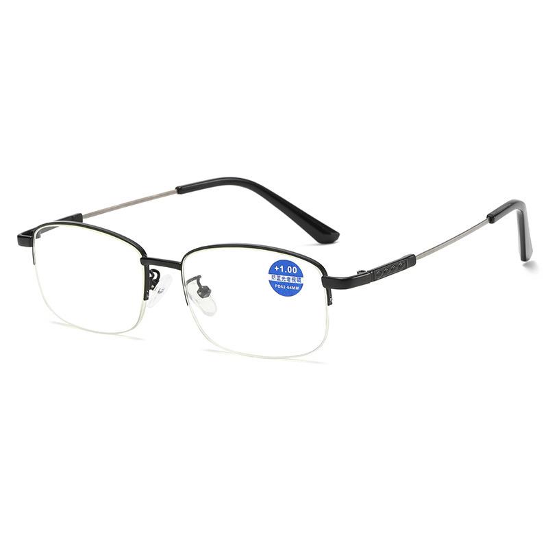 

Male business anti-blue light female middle-aged and elderly old light ultra-light memory titanium alloy half frame presbyopia flat light