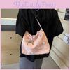 Stylish Korean Fashion Large Capacity Tote Bag For Women In Black Beige Pink Silver