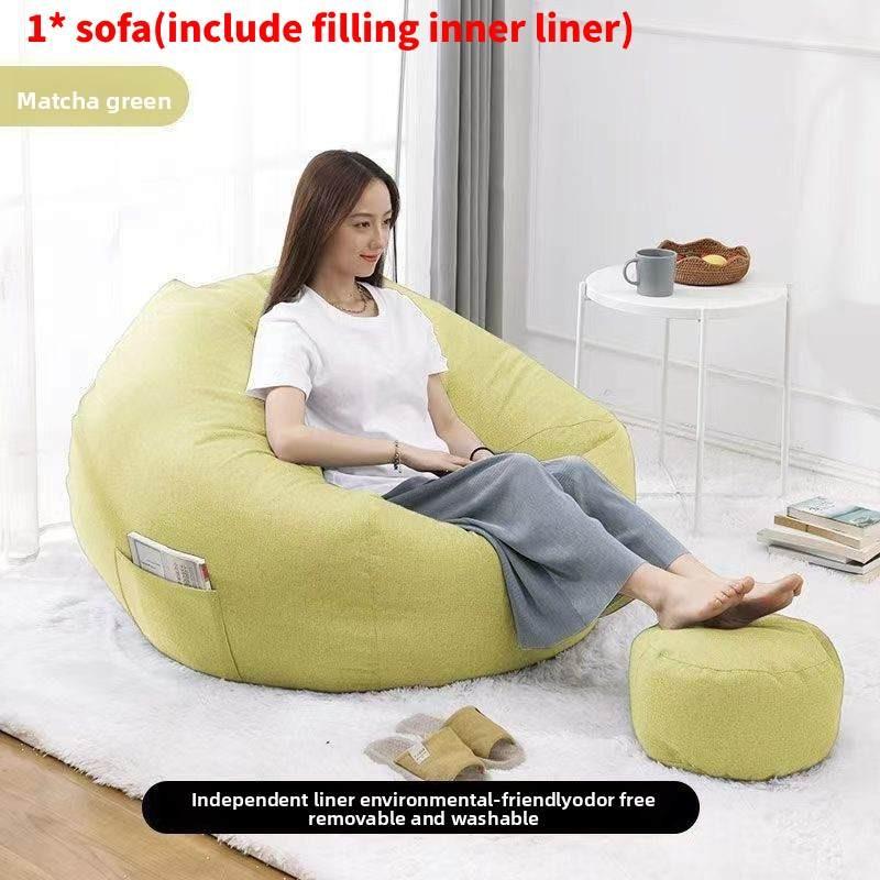 Large Seat Bean Bag Comfortable Lazy Sofa Chair Linen Lounger Couch Tatami Gift