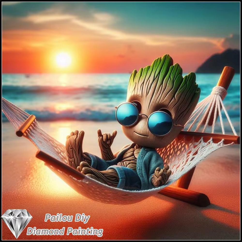 Disney Klassischer Charakter Groot 5D Diamantmalerei Vollstickerei Kunst Edelstein Aufkleber Handgemacht DIY Große Malerei Zubehör