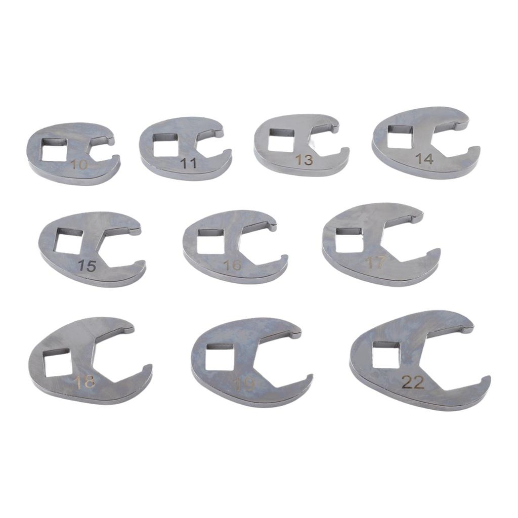Broad Compatibility Crowfoot Wrench Set Open End Spanner Clear Size Markings