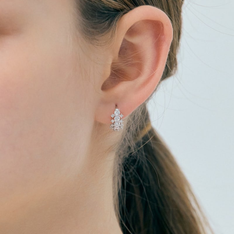 

JYDDM 925 Leaf Glow Earrings SILVER