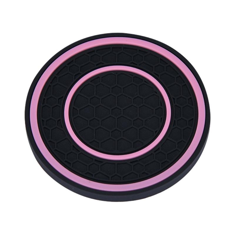 Car Water Cup Holder Pad Honeycomb Texture Embeded Non Slip Mat Universal Automotive Bottle Holder Insert Mat 2.75in
