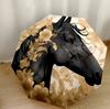 Epic Horse In Autumn Landscape Portable Automatic Umbrella Compact 8-Rib Lightweight Sturdy Construction Travel Essential Elegant Umbrella