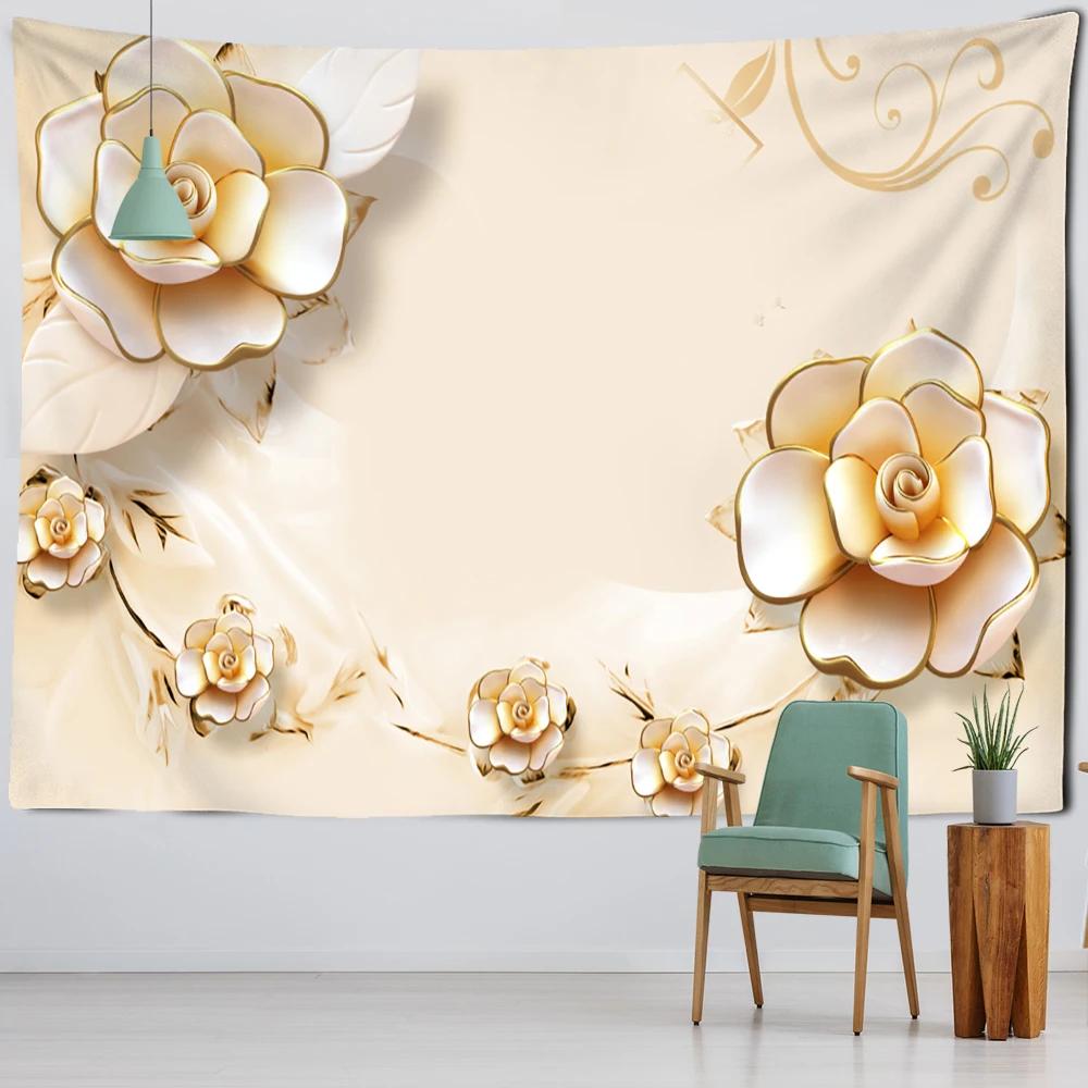 Artistic Conception Flower And Bird Painting Mural Tapestry Bohemian Psychedelic Wall Hanging Bedroom Living Room Home Decor