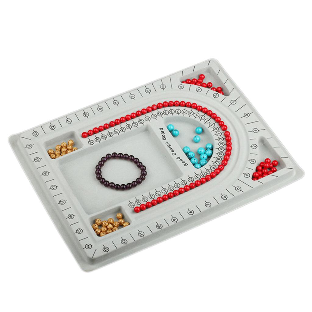 4Pcs Bead Design Board Bracelet Design Board Flocked Bead Board Necklace Beading Jewelry Organizer Tray DIY Making Tray