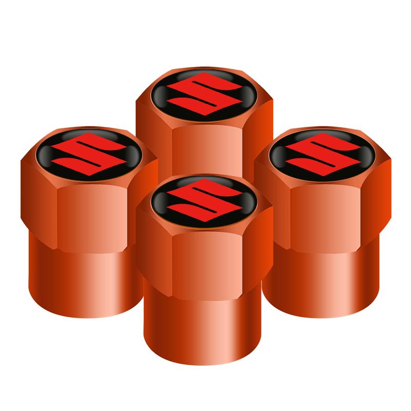 Car Styling 4Pcs Metal Wheel Tire Valve Caps Stem Case For Suzuki Grand Vitara Sx4 Swift Alto Jimny