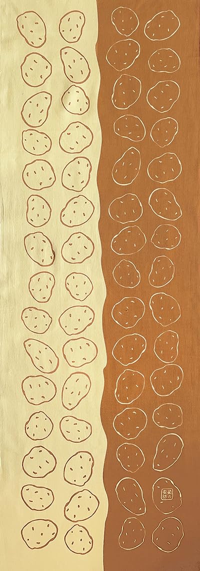 

Dyeing Anbo Hand Towel Authentic Dyed Cotton Tokuoka Made in Japan 35cm x 100cm Potato Harvest 100%