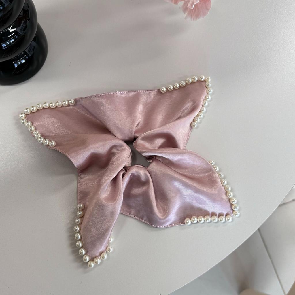 Französisches Perlen-Haargummi, Eleganter Stil, Darm-Haargummi, Haargummi für niedrigen Pferdeschwanz, Hochwertige Haaraccessoires