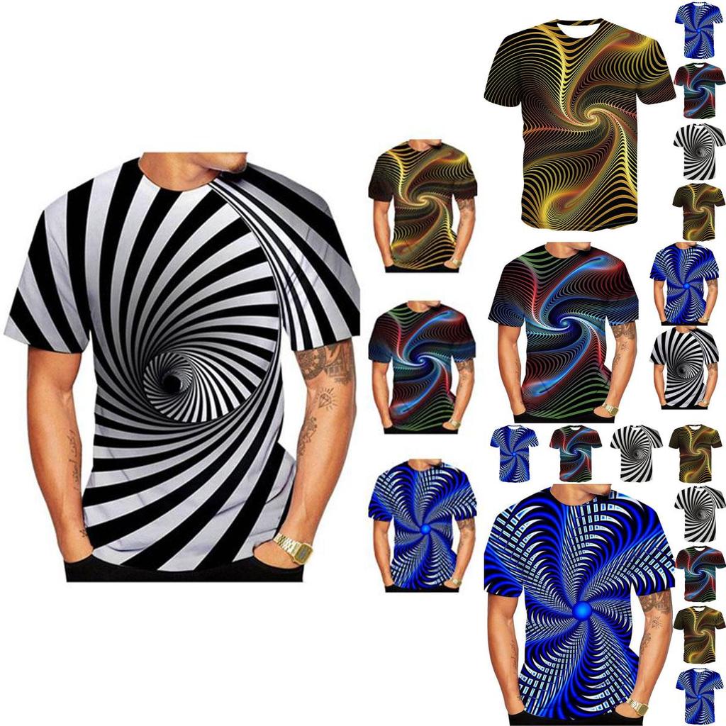 Lebhaftes Lustiges Hypnose 3D T-Shirt Mit Psychedelischem Buntem Druck Für Männer Und Frauen